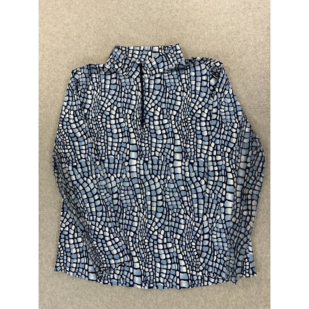 IBKUL 1/4 Zip Performance Tennis Golf Pullover Shirt (Women's XL) Blue